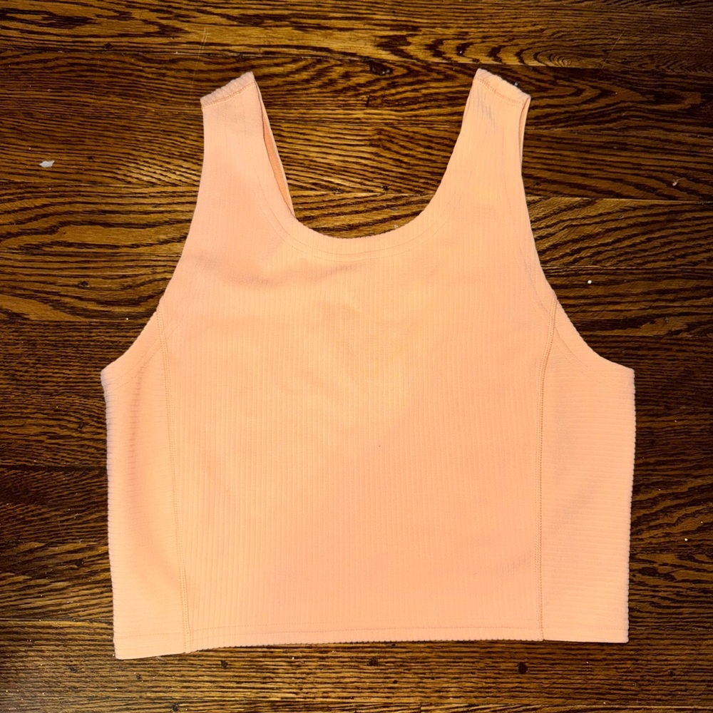 Peach Sleeveless V-Neck Top
